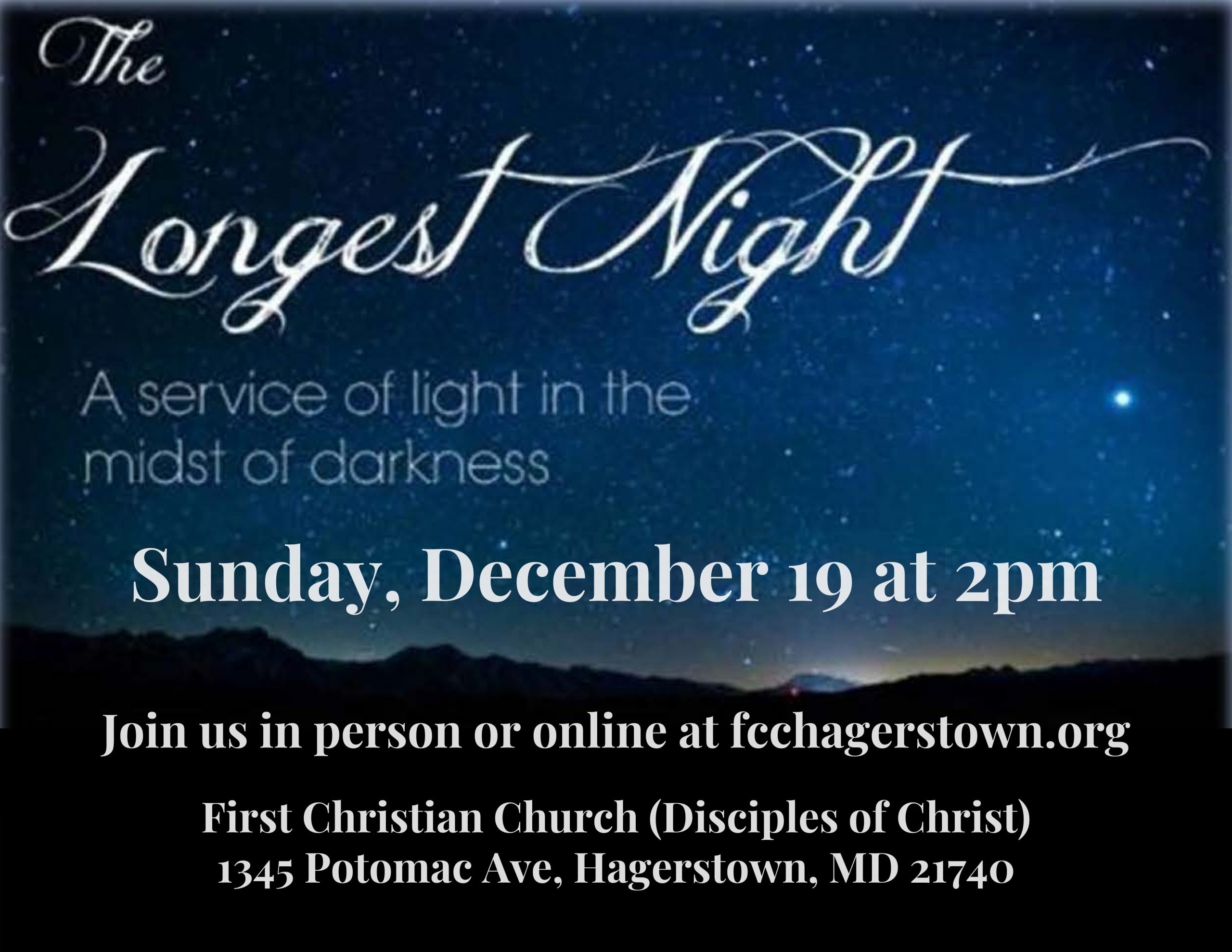 Longest Night Service Hagerstown Area Religious Council